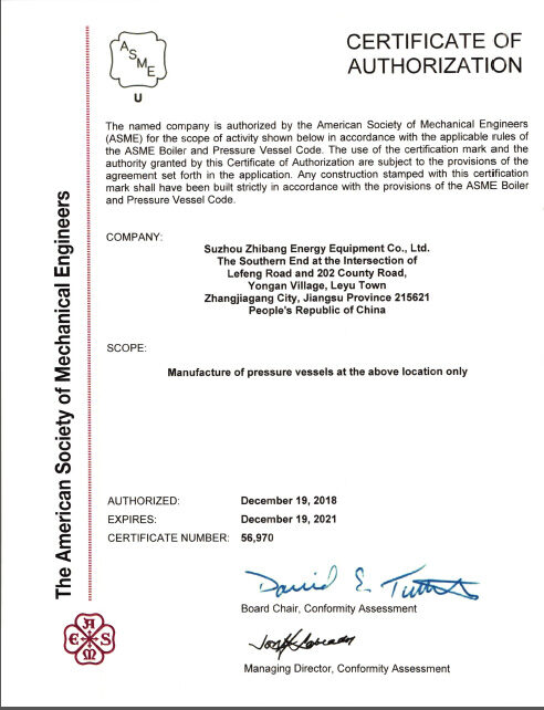 ASME Certificates